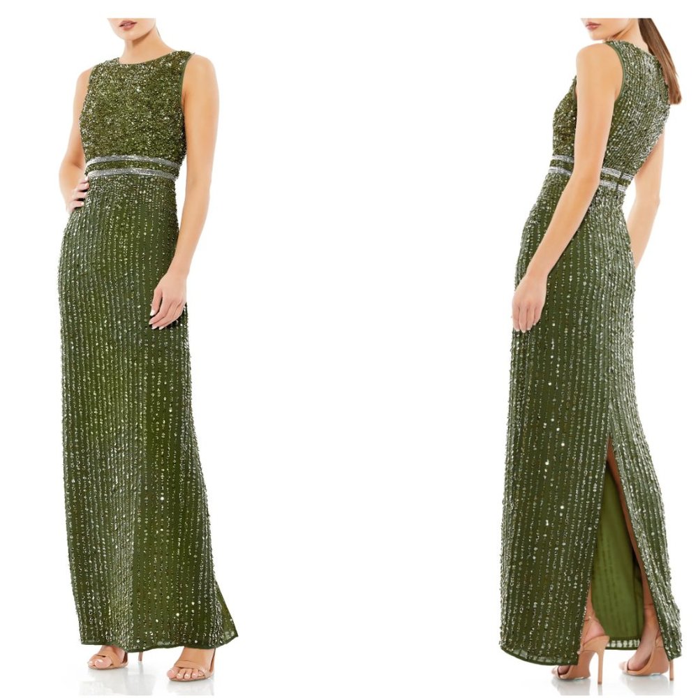 Mac Duggal Sequin Mesh Column Gown